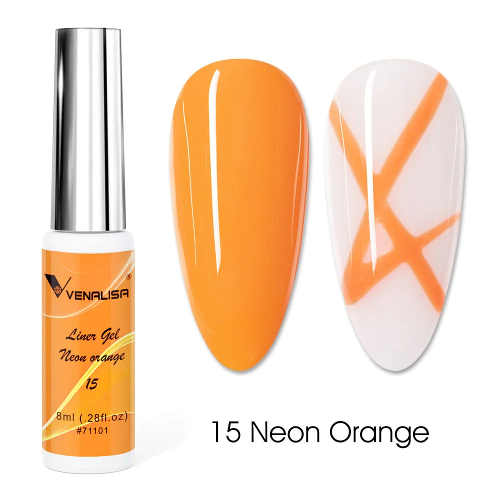 Venalisa Liner Gel 8ml – 21 Farben für Nailart & Feine Linien