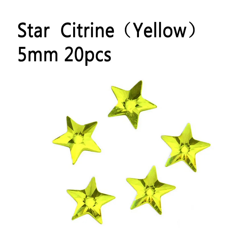 20 Stk Rivoli Stern-Strass – 5 mm Deko-Steine für Nail Art & DIY