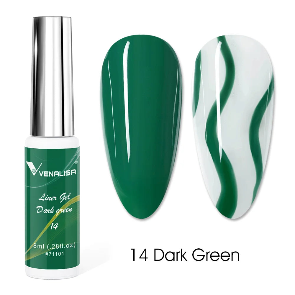 Venalisa Liner Gel 8ml – 21 Farben für Nailart & Feine Linien
