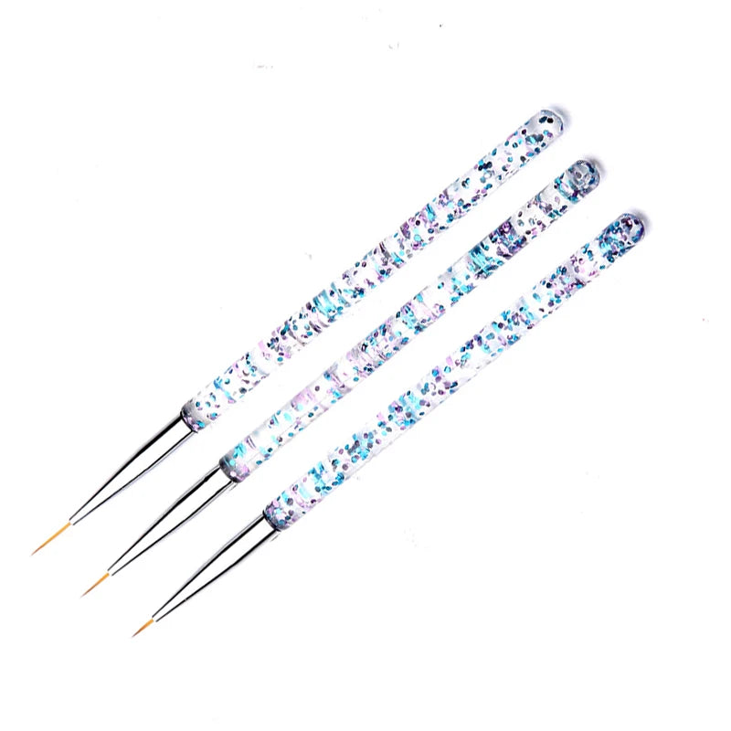 3er-Set Nailart-Pinsel – Feine Linienpinsel für French Design & UV-Gel