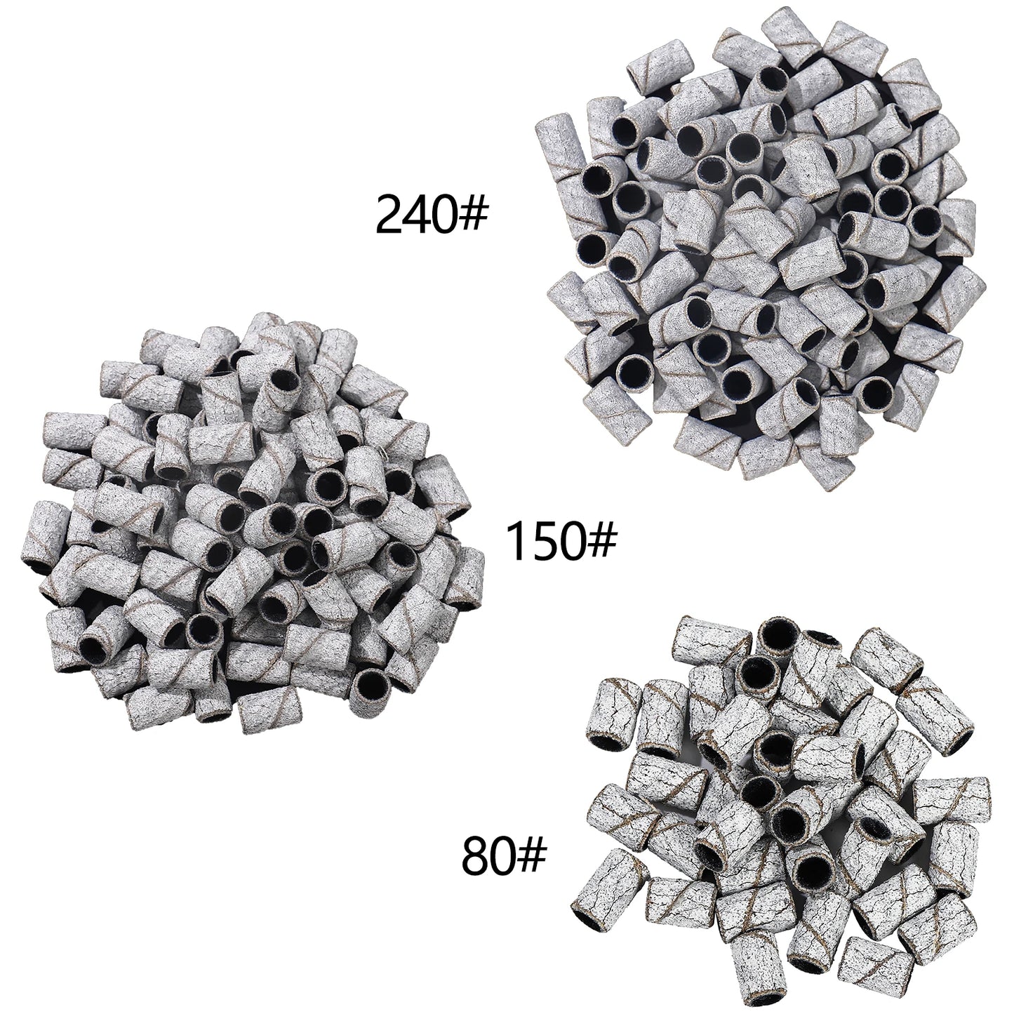 Zebra Schleifbänder 80#/150#/240# – Für Nagelfräser, Maniküre, Pediküre, Gelentfernung