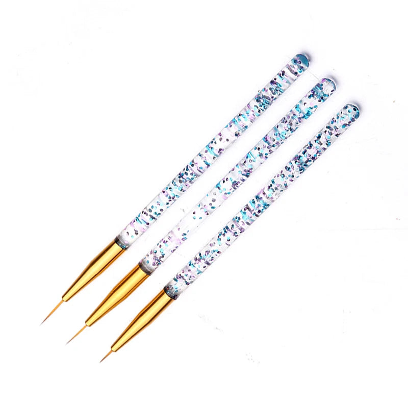3er-Set Nailart-Pinsel – Feine Linienpinsel für French Design & UV-Gel