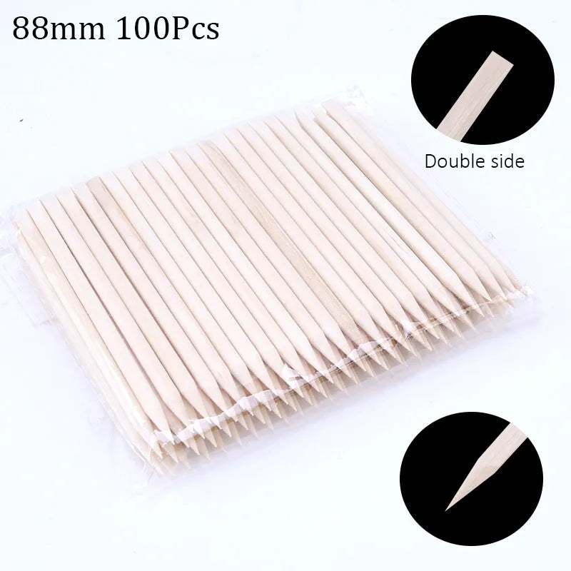 Maniküre Holzstäbchen – 50/100 Stk Orange Wood Sticks für Nagelpflege