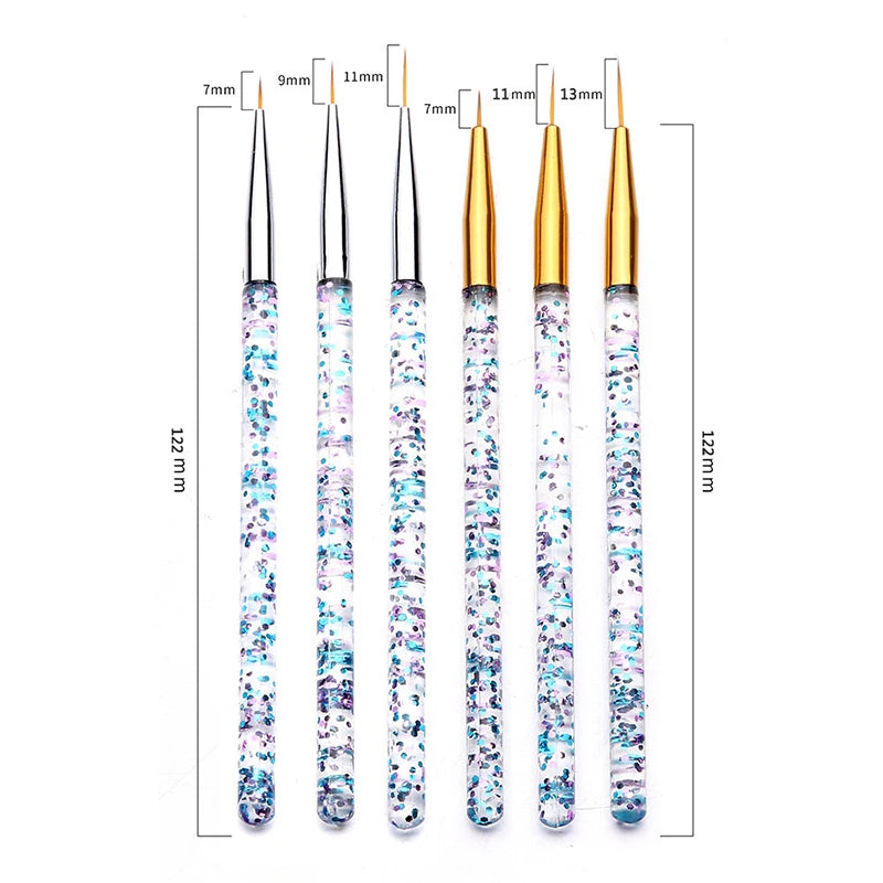 3er-Set Nailart-Pinsel – Feine Linienpinsel für French Design & UV-Gel
