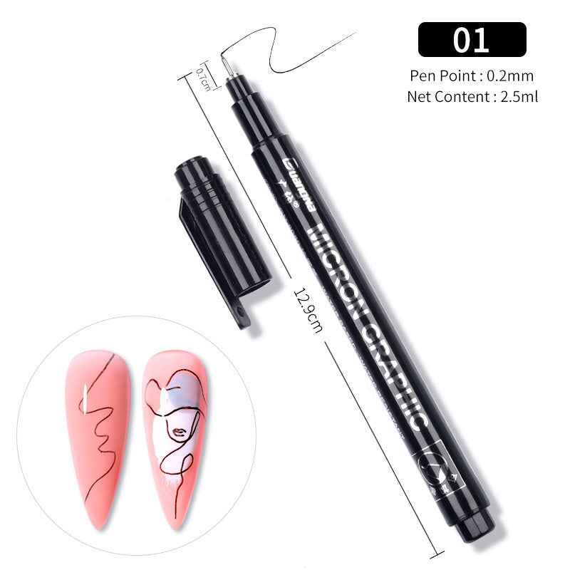 Nagel bürste 3D Fluoresent Marker Graffiti Stift zeichnung Nagellack stift
