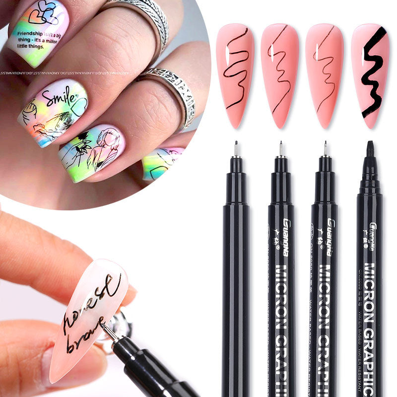 Nagel bürste 3D Fluoresent Marker Graffiti Stift zeichnung Nagellack stift