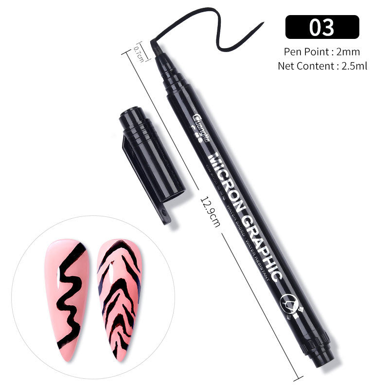 Nagel bürste 3D Fluoresent Marker Graffiti Stift zeichnung Nagellack stift