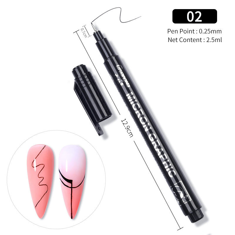 Nagel bürste 3D Fluoresent Marker Graffiti Stift zeichnung Nagellack stift