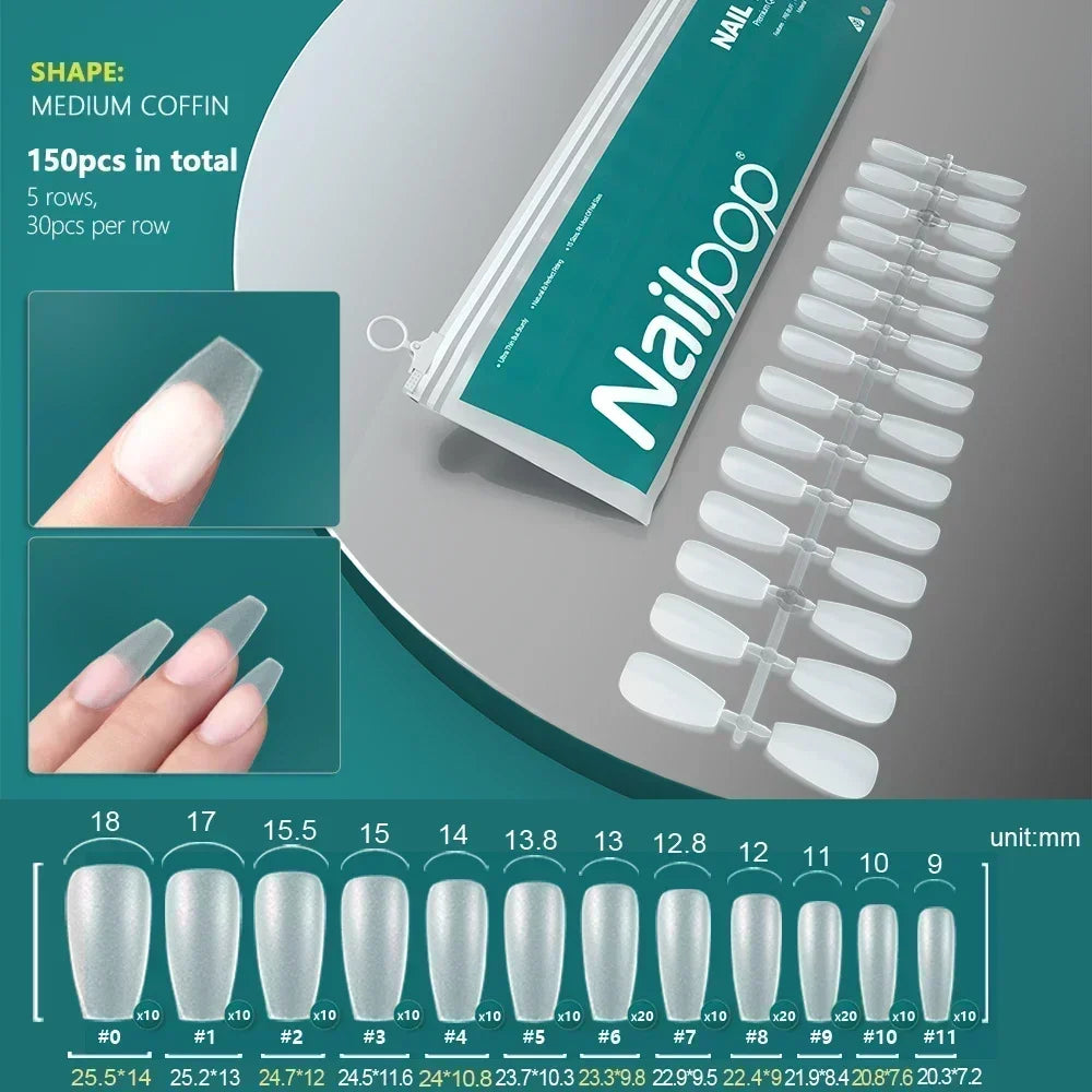 Nageltips, Soft Gel Tips, Full Cover Nägel, Press On Nails, Fake Nails, Nagelverlängerung, NAILPOP