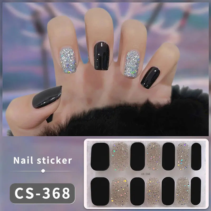 14-teilige Nagelfolien „Pastell Rainbow“ – Selbstklebende Full Cover Nail Wraps