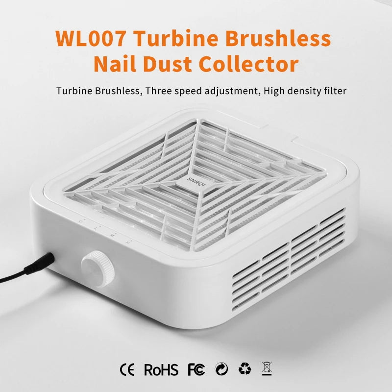 120 W Turbine Brushless Nagelstaubabsaugung – Profi Nail Dust Collector mit starker Saugkraft & herausnehmbarem Filter