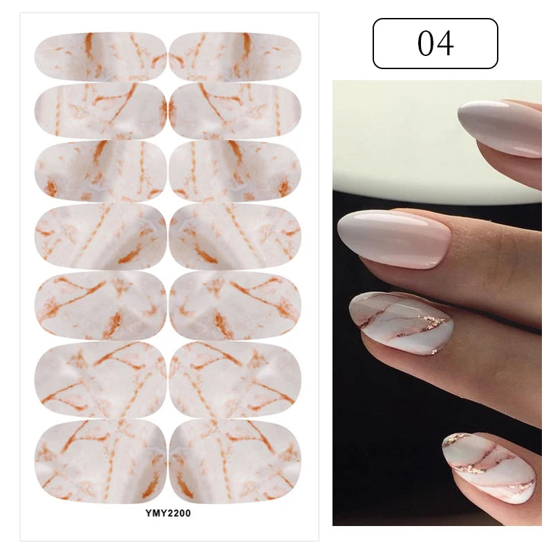 Fullcover Nail Sticker – Modische selbstklebende Nagelfolien mit Glitzer 2.