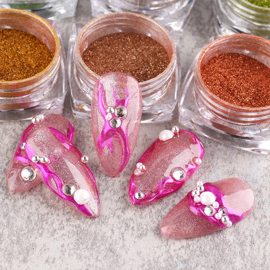 23 Farben Chrom-Pigment Set – Metallic Mirror Powder für Nailart & Deko