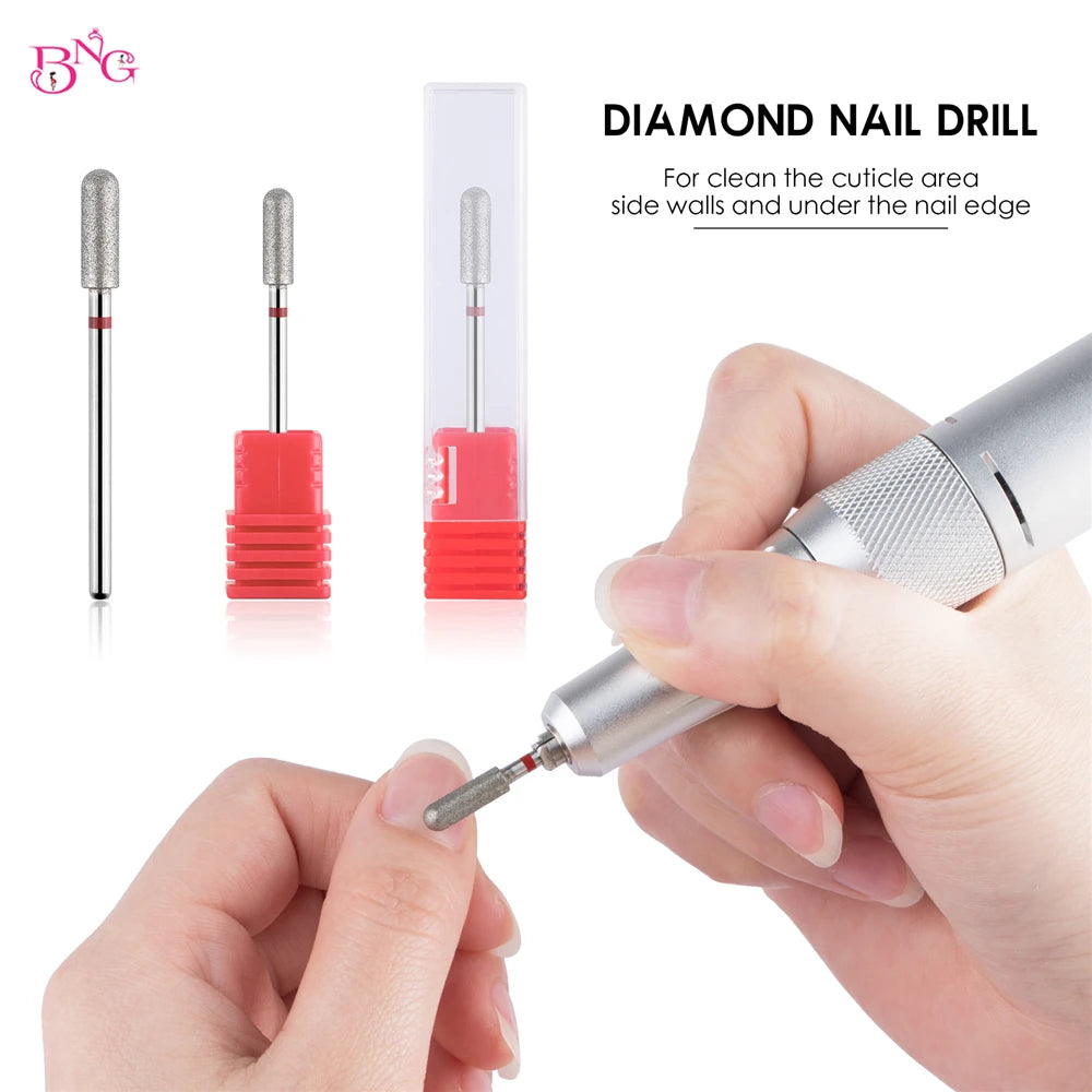 2er-Set Diamant-Fräserbits – Flammenform für Nagelhaut & Gellack (3/32", Profi-Qualität)
