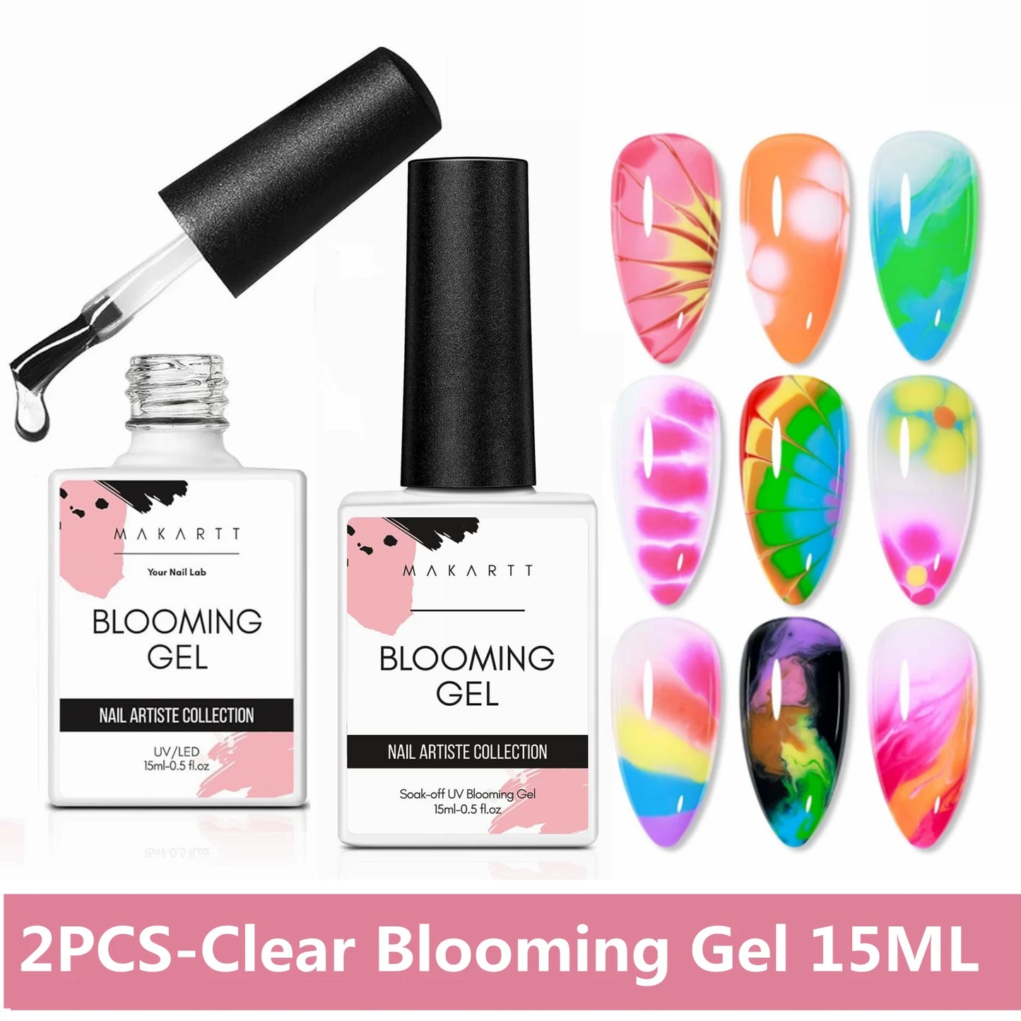 Blooming Gel Klar 15ml – Nailart Gel für Marmor-, Aquarell- & Blumen-Effekte