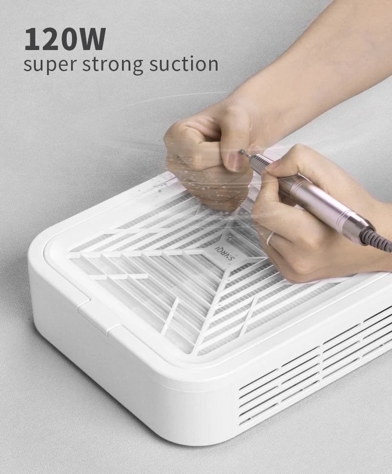 120 W Turbine Brushless Nagelstaubabsaugung – Profi Nail Dust Collector mit starker Saugkraft & herausnehmbarem Filter