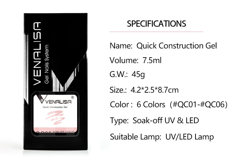 Venalisa Jelly Nude Gel – Semi Transparent UV Gel für Maniküre