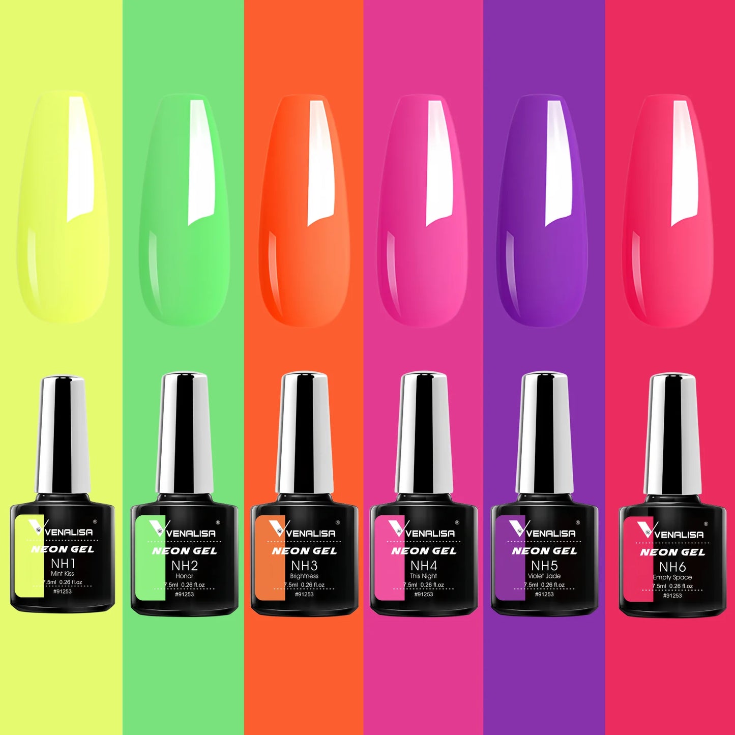 Venalisa Neon Gel-Lack 7,5 ml – UV/LED – Leuchtende Sommerfarben