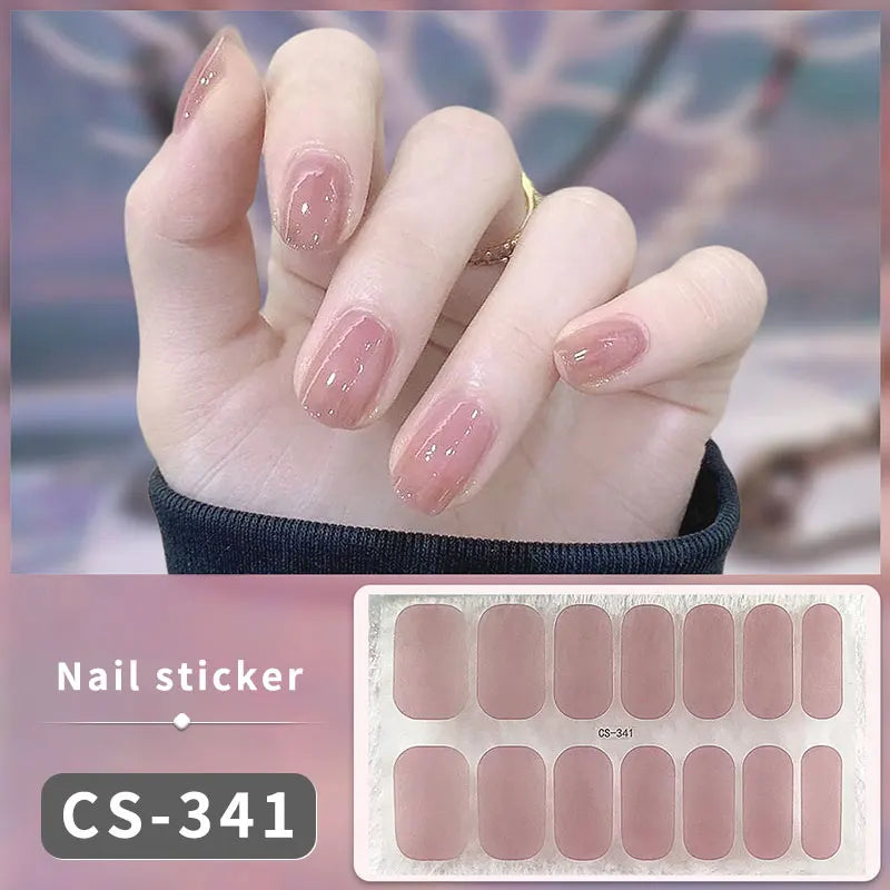 14-teilige Nagelfolien „Pastell Rainbow“ – Selbstklebende Full Cover Nail Wraps