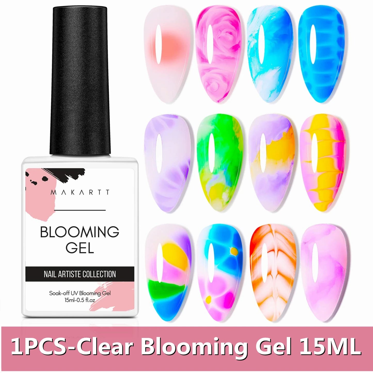 Blooming Gel Klar 15ml – Nailart Gel für Marmor-, Aquarell- & Blumen-Effekte