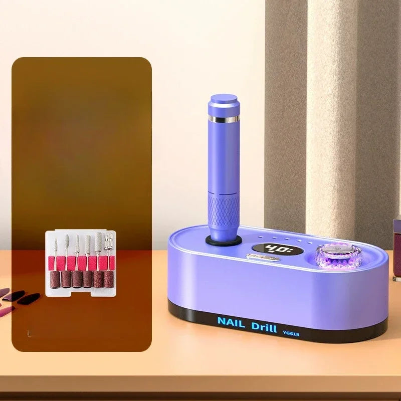Elektrische Nagelfräse 40.000 U/min mit LCD-Display – Profi Nail Drill Set für Gel & Acryl