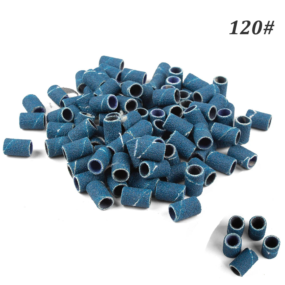 500 Stück Schleifhülsen Set – 80/120/180/240 Grit für Maniküre, Nagelfräser & Gelentfernung