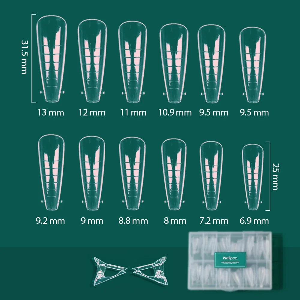 Nailpop Duet System Dual Form Set – Wiederverwendbare Formen für French Maniküre, Square & Almond Shape