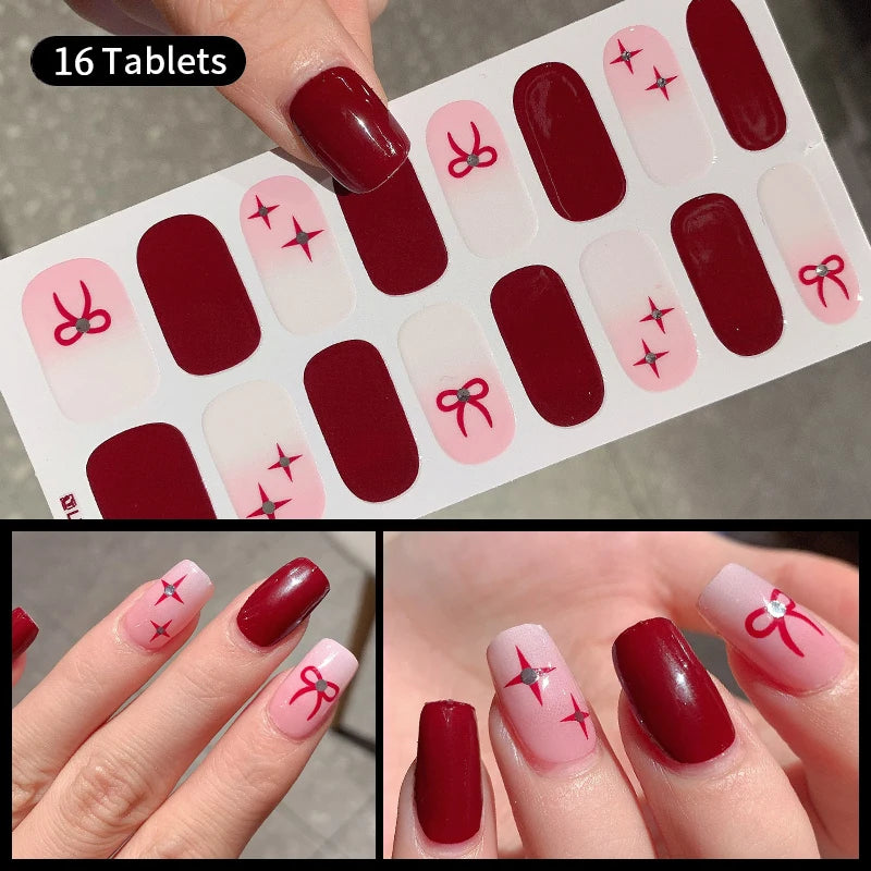 Fullcover Nail Sticker – Modische selbstklebende Nagelfolien mit Glitzer 2.