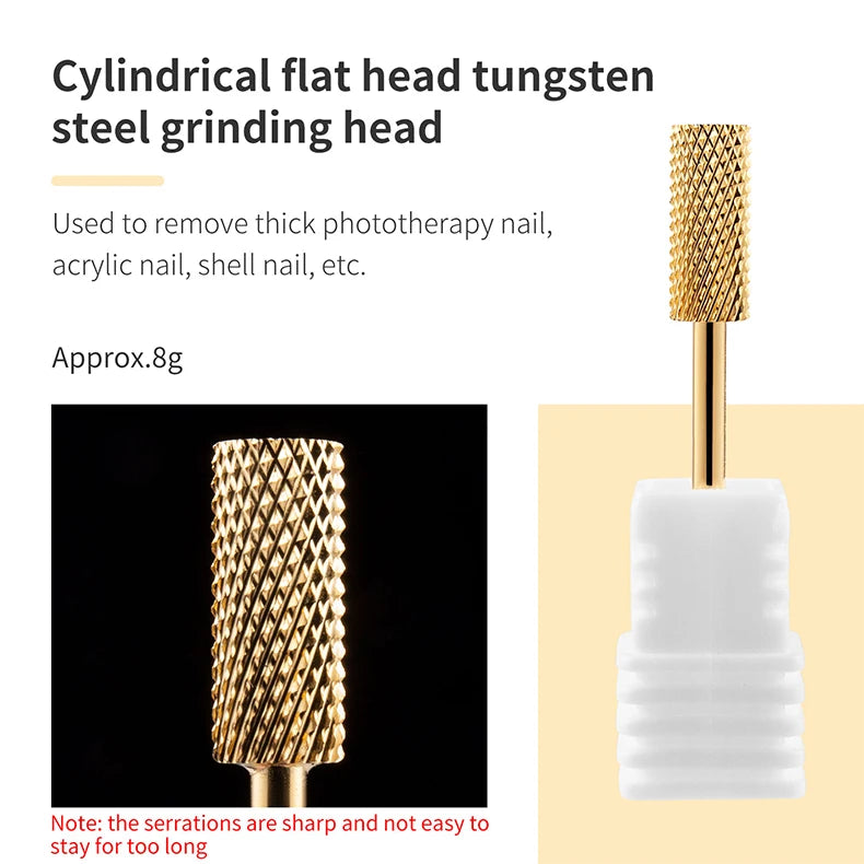 5-in-1 Hartmetall Nagelfräser-Set – Gold (Tungsten Carbide)