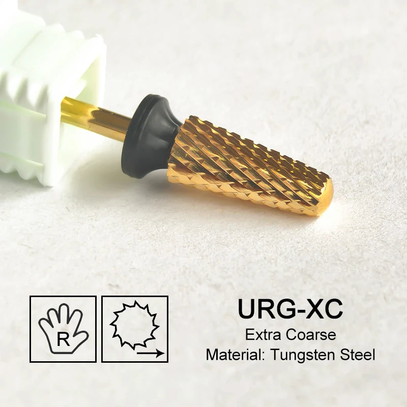 Tapered Barrel Fräserbit – Hartmetall (Tungsten), für Gelentfernung & Polieren (4XC, Gold)