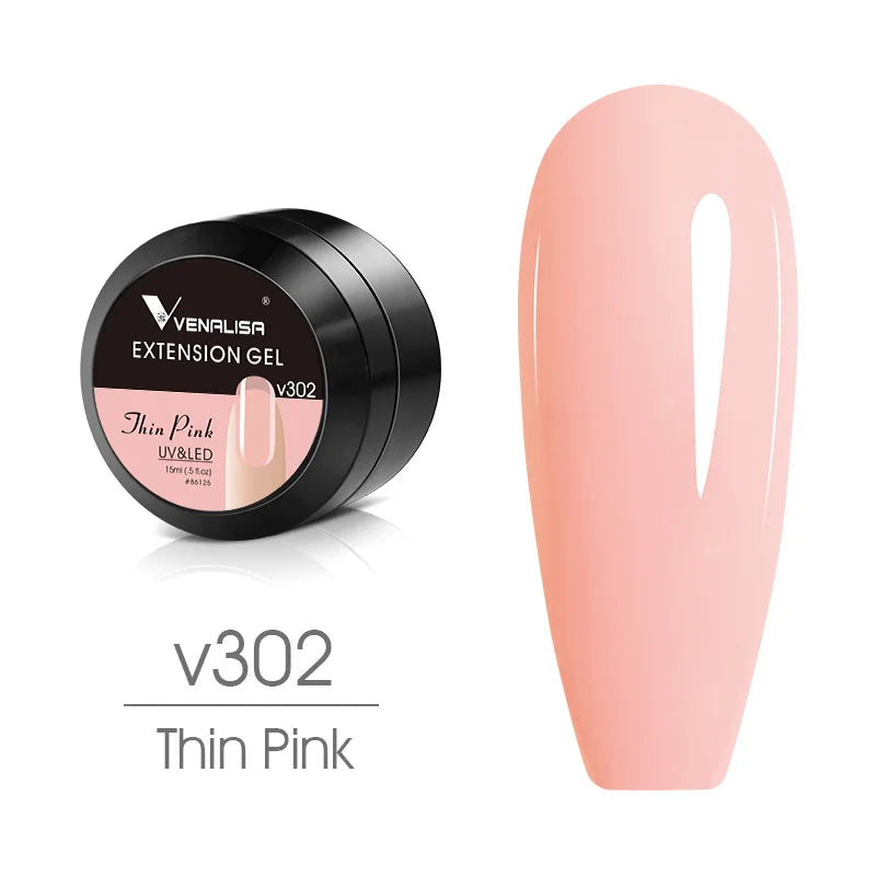 Venalisa 15ml UV Builder Gel – Cover Pink, Clear, Camouflage – für Nagelverlängerung & French
