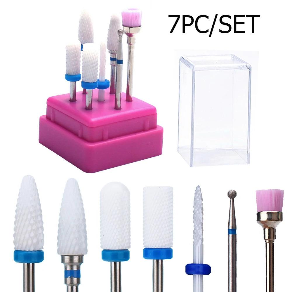 ASWEINA Fräser-Set – 10-tlg. Keramikaufsätze für Nagelfräser & Maniküregeräte