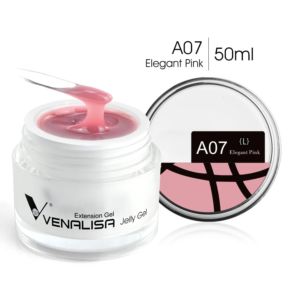 Venalisa Builder Jelly Gel – 50ml Rose Pink, Selbstglättend, UV/LED