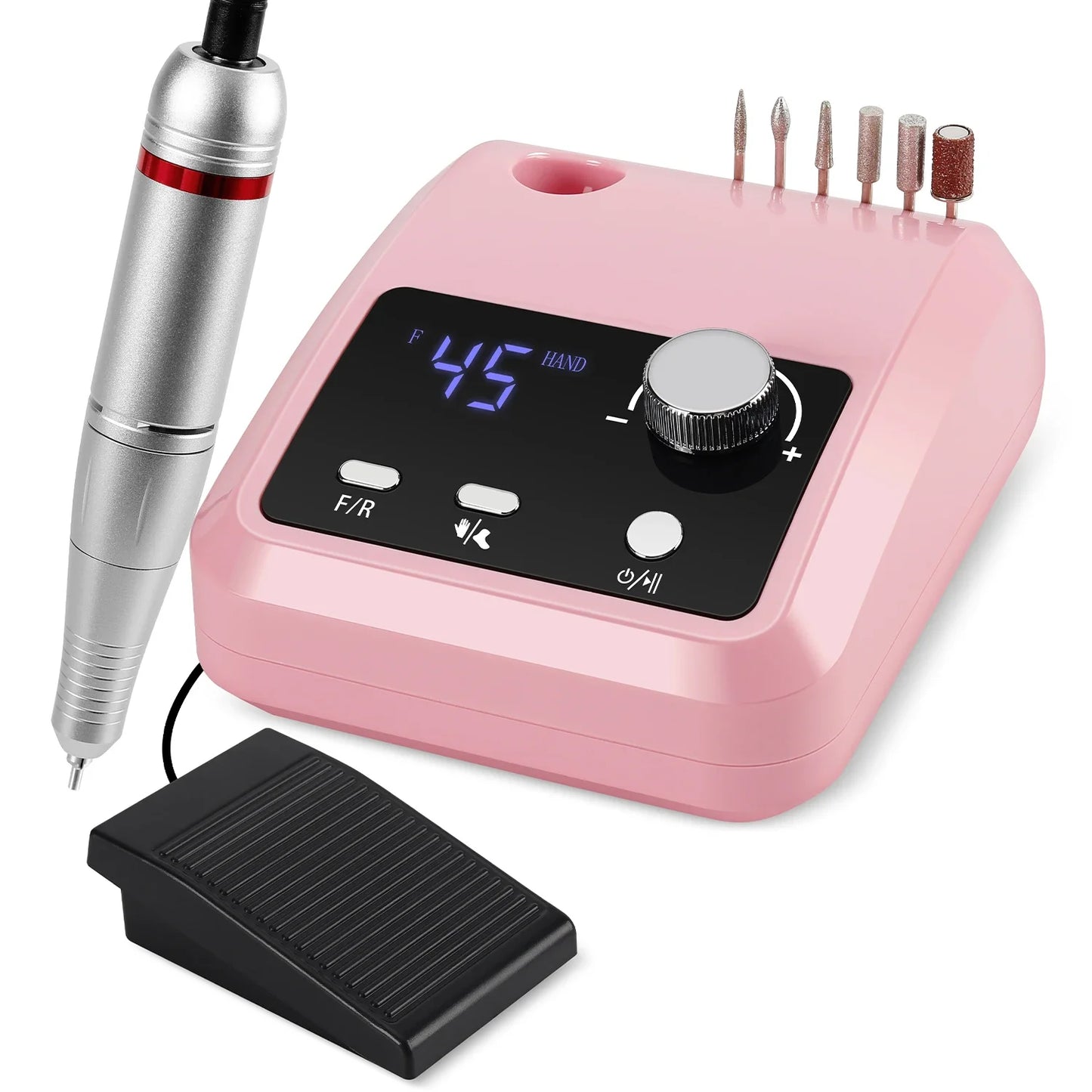 Profi Nagelfräse 45000 U/min – 30 W, LCD-Display & Aufsätze für Maniküre