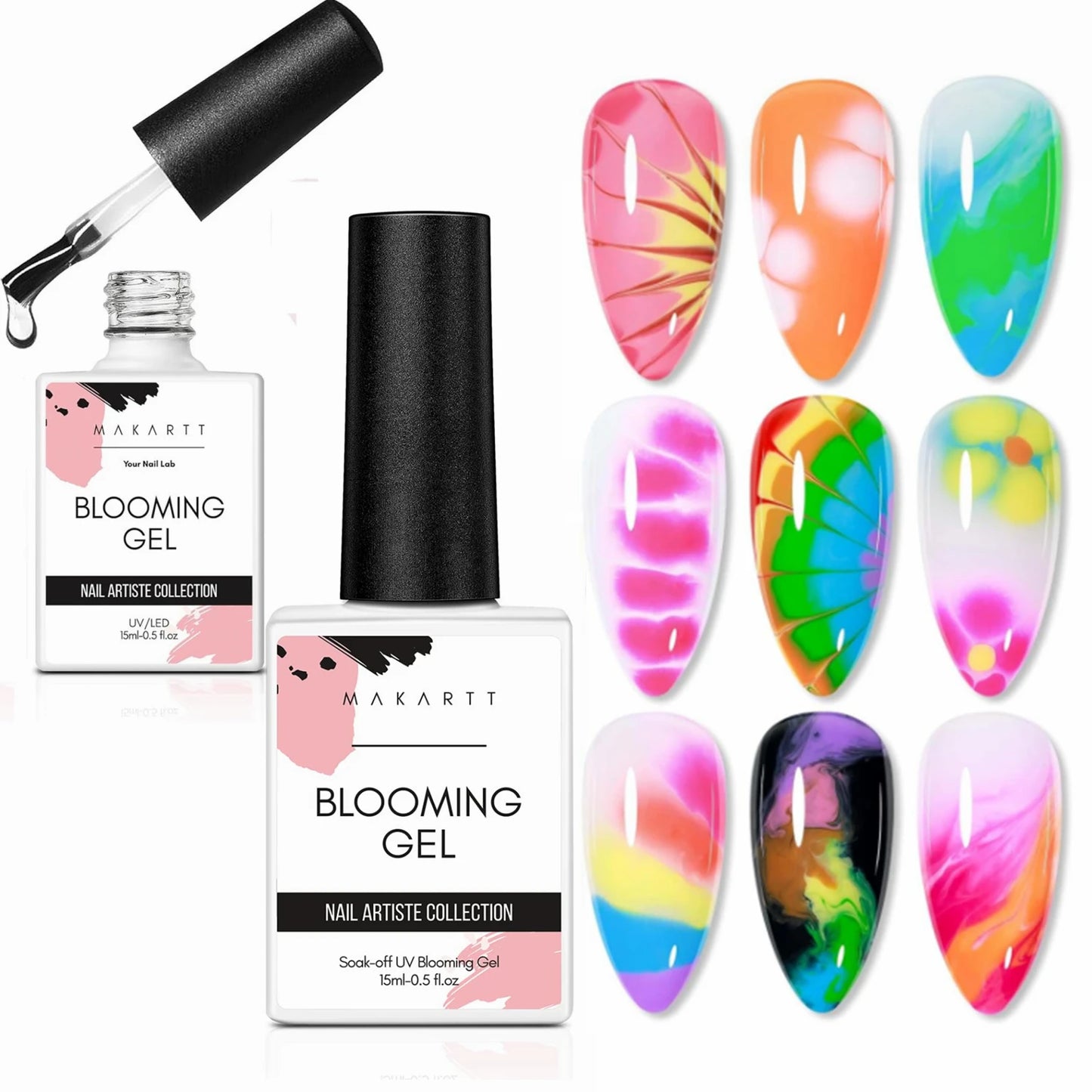 Blooming Gel Klar 15ml – Nailart Gel für Marmor-, Aquarell- & Blumen-Effekte