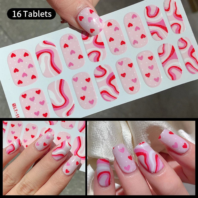Fullcover Nail Sticker – Modische selbstklebende Nagelfolien mit Glitzer 2.