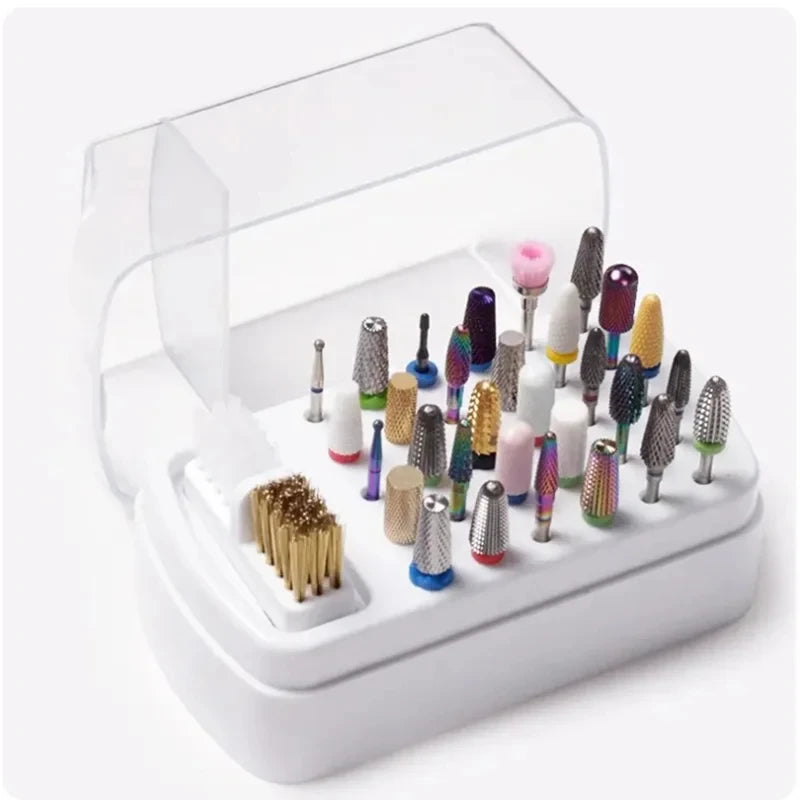 30-Loch Fräser-Organizer – Staubdichte Aufbewahrungsbox für Nailart-Bits & Aufsätze