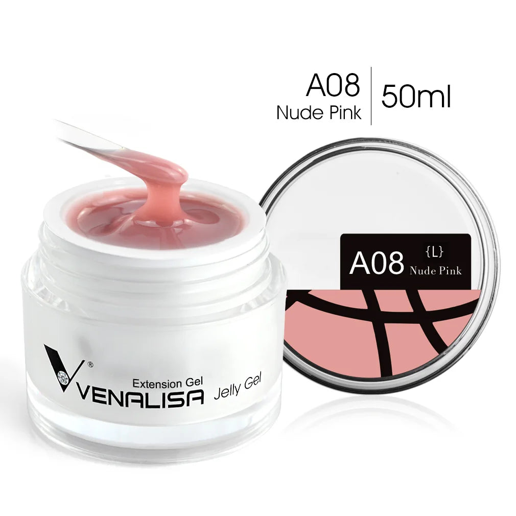 Venalisa Builder Jelly Gel – 50ml Rose Pink, Selbstglättend, UV/LED