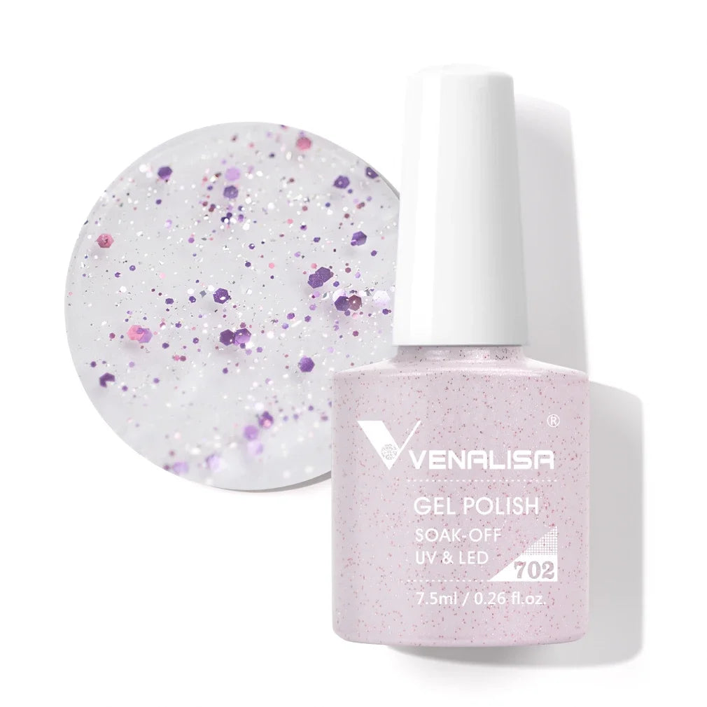 Venalisa Glitter Gel Polish – 7,5ml Rot, HEMA-frei, UV/LED, Semi-Permanent