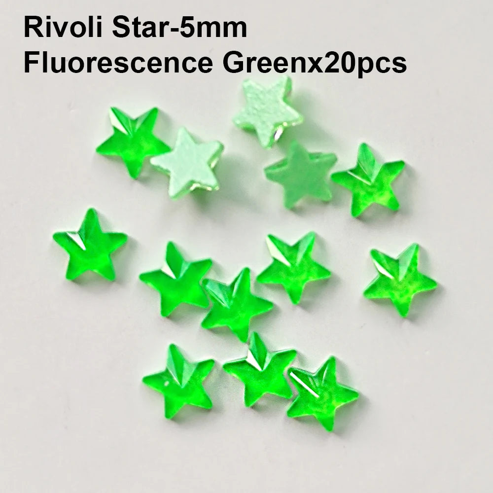 20 Stk Rivoli Stern-Strass – 5 mm Deko-Steine für Nail Art & DIY