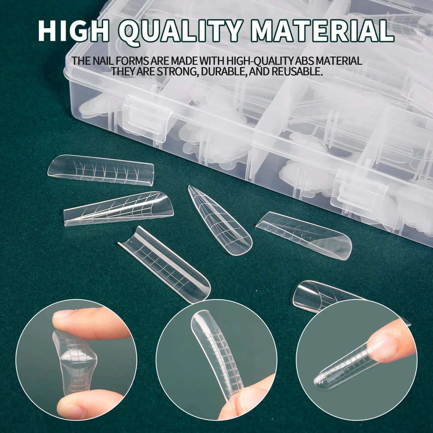 Nailpop Duet System Dual Form Set – Wiederverwendbare Formen für French Maniküre, Square & Almond Shape