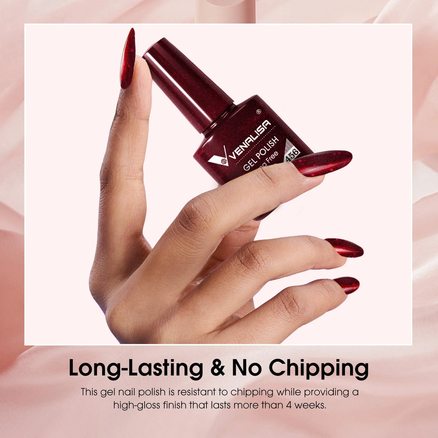 Venalisa Glitter Gel Polish – 7,5ml Rot, HEMA-frei, UV/LED, Semi-Permanent