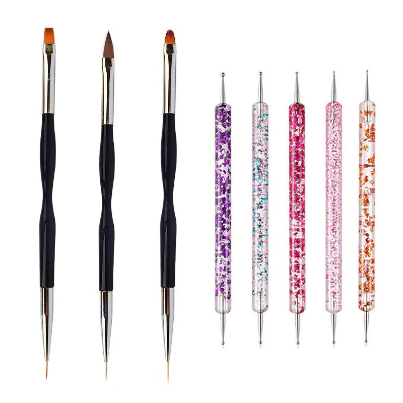 Nail Art Pinselset – 5/20 Stk für Malerei, Dotting, Liner & Acryl-Gel