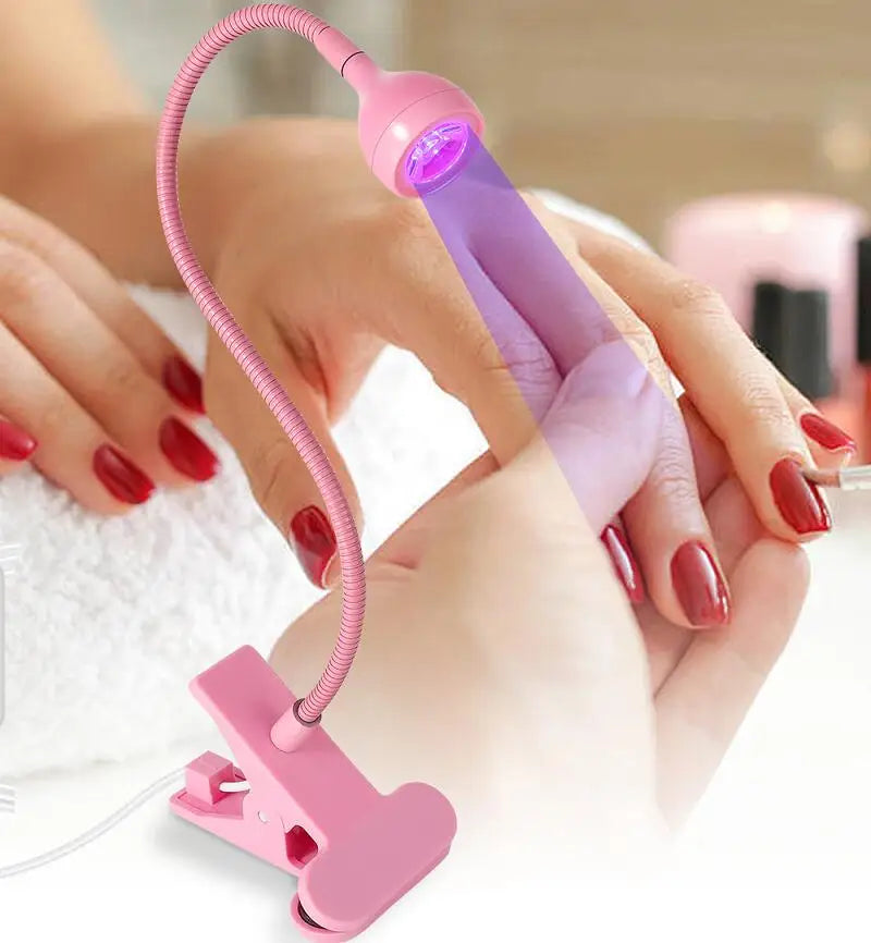 Flexible LED Nagellampe 3W mit Clip – USB UV-Licht zum schnellen Trocknen von Gel