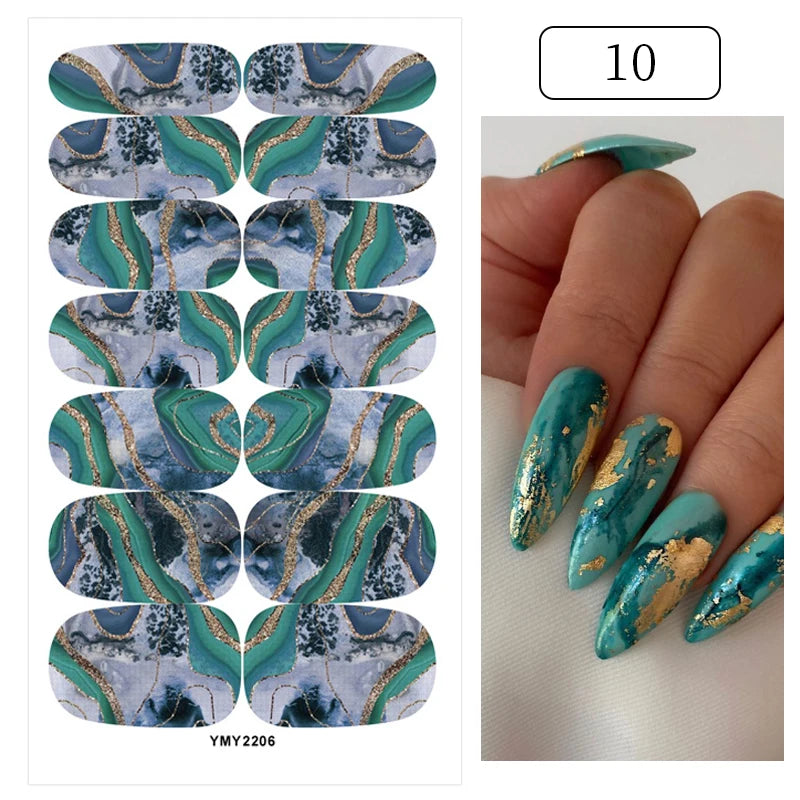 Fullcover Nail Sticker – Modische selbstklebende Nagelfolien mit Glitzer 2.