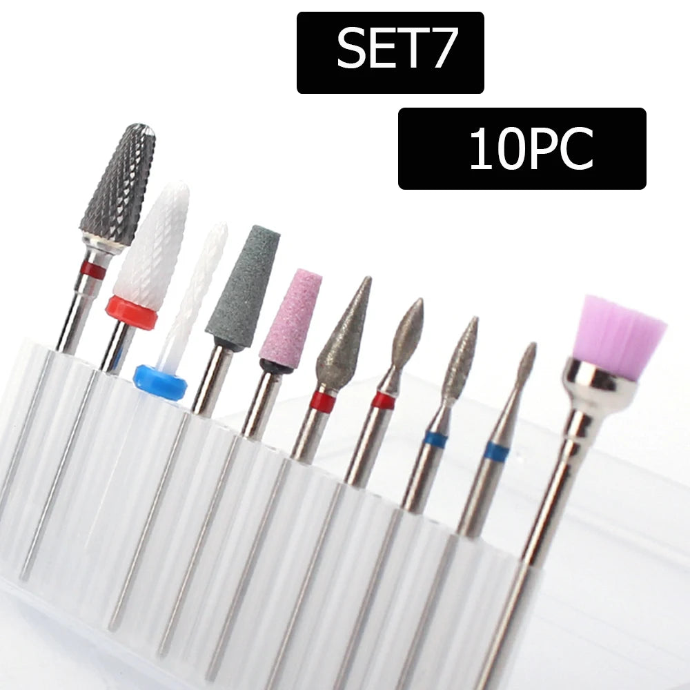 ASWEINA Fräser-Set – 10-tlg. Keramikaufsätze für Nagelfräser & Maniküregeräte