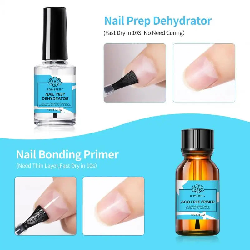 BORN PRETTY 15ml Primer & Base/Top Coat – Ohne UV-Lampe, schnelltrocknend