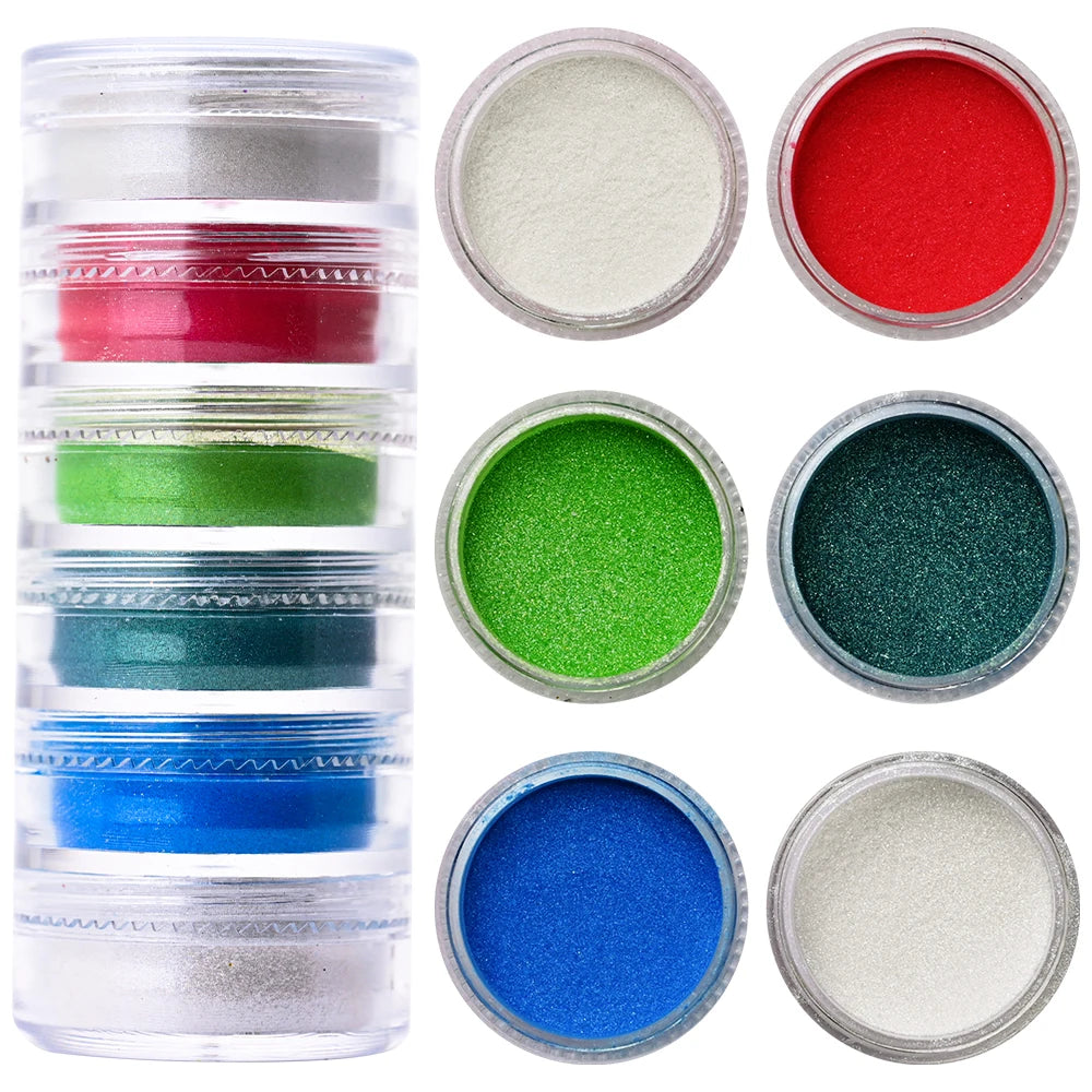 Neon-Pigmentpulver Set – 12 Farben für Nageldesign, Ombre & Chrome-Effekte