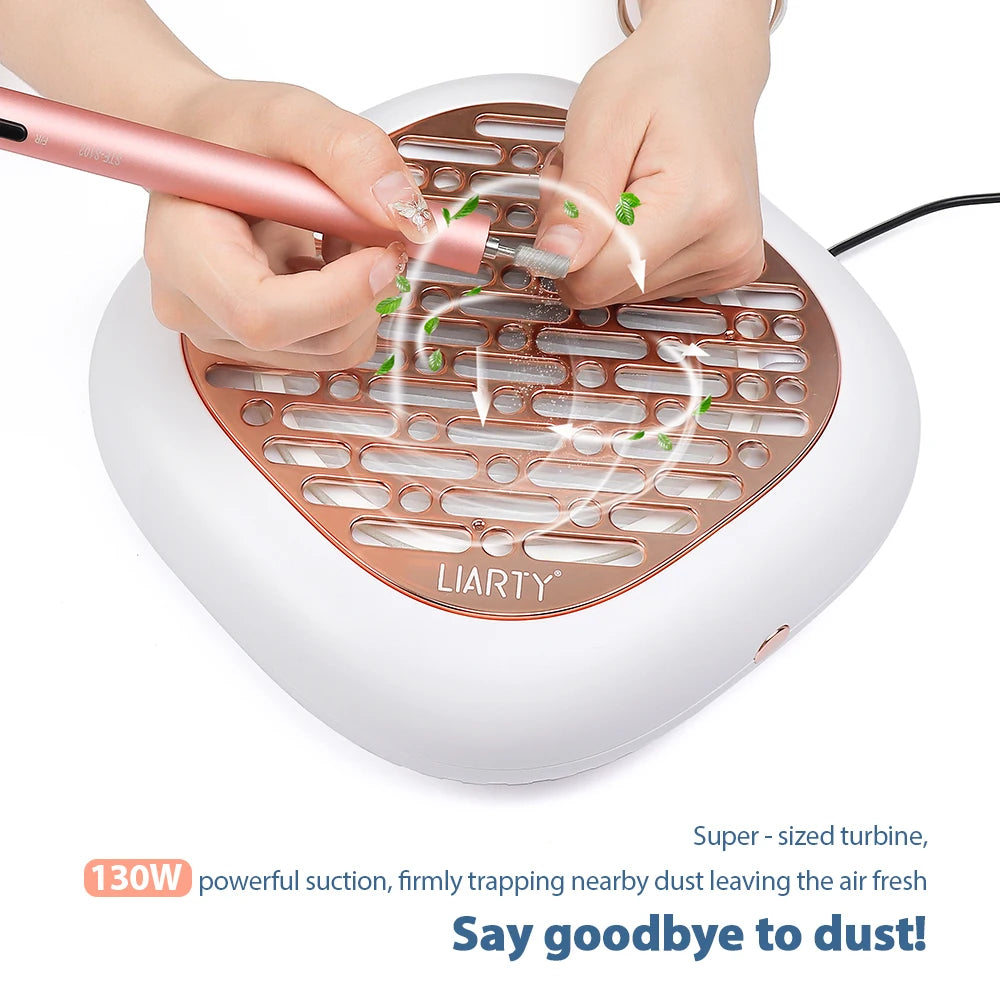 130W Turbo Nagelstaubabsaugung mit 2 Filtern – Bürstenloser Profi Nail Dust Collector für Maniküre & Pediküre