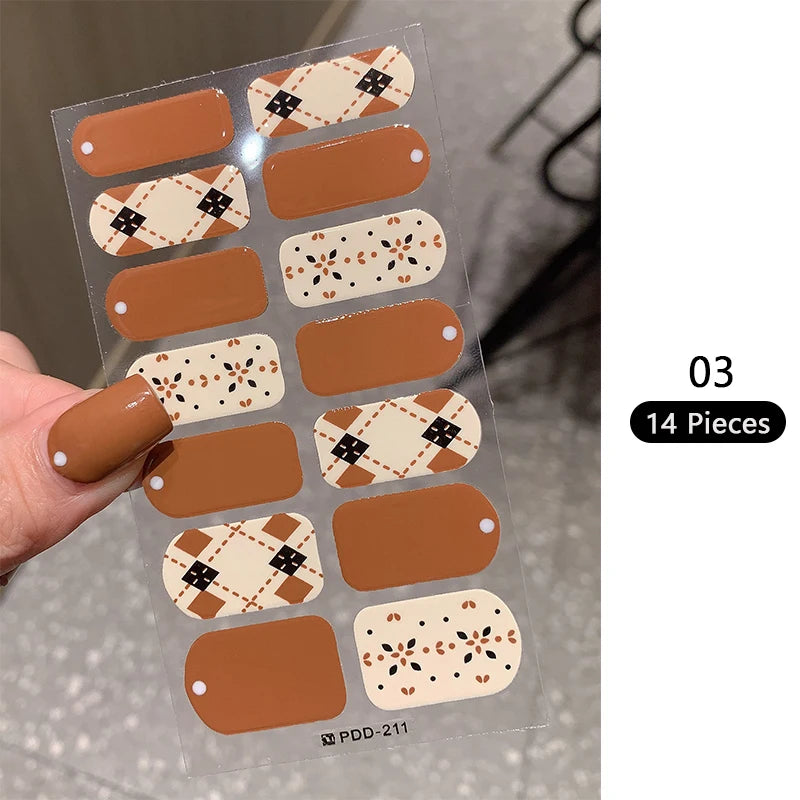 14-teilige Nagelfolien „Pastell Rainbow“ – Selbstklebende Full Cover Nail Wraps